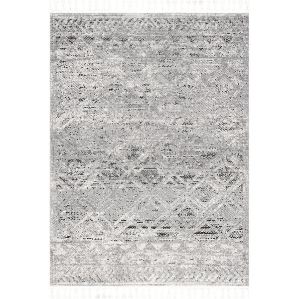 Union Rustic Ansley Moroccan Lattice Tassel Area Rug Wayfair